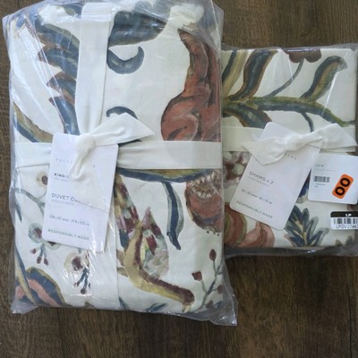 Pottery Barn Eleanor Palempore Duvet Cover KING CAL/KING & 2 shams  New-image