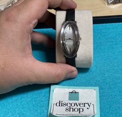 Women's RLM Studio 925 Sterling Silver Case Oval Shaped Quartz Watch Runs DS30-image