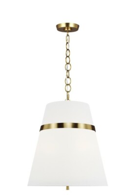Cordtlandt Large 3 Light Fixture Pendant Brushed Brass Elegant Stylish Bell -image