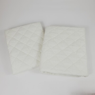 Set of 2 Pottery Barn Belgian Flax Linen Diamond King Shams Classic Ivory-image