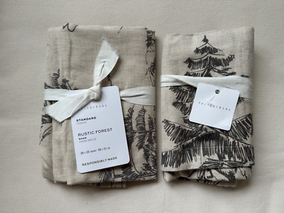 Set of 2 POTTERY BARN Rustic Forest Standard Shams New Set #2 SOLD OUT-image