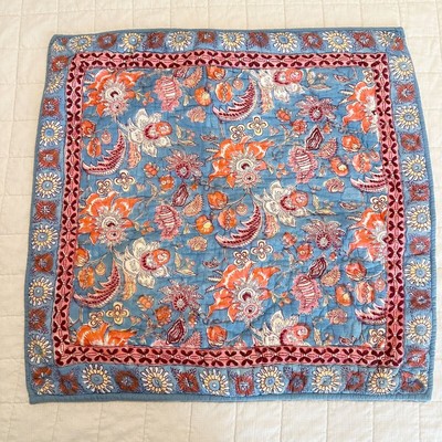 Pottery Barn Nalini Reversible Block Print Euro Sham Pillowcase Cover Square-image