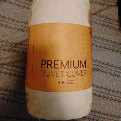 brand new Ienjoy home king size plain, non-patterned teal duvet cover-image