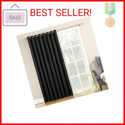 Sun Zero Barrow Energy Efficient Grommet Sliding Patio Door Curtain Panel, 100