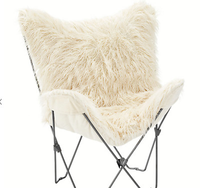 White Fur Cover for Butterfly Chair COVER ONLY-image