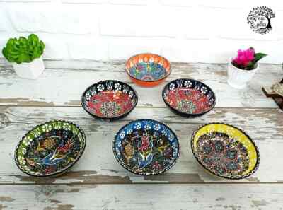 3 Pieces Handmade Large Ceramic Bowls Soup Rice Appatizer Berry Dip Pottery-image