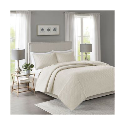 Madison Park Linnette Reversible Cotton Quilt - Luxury Double Sided Stitching...-image