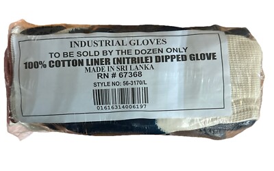 PIP Gloves 56-3170 Size Large Industrial Nitrile Dipped Glove One Dozen-image