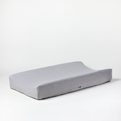 West Elm Pottery Barn Kids Matelasse Organic Changing Pad Cover One Size, GRAY-image
