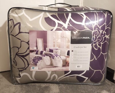 Madison Park Lola Comforter Set - Twin Comforter, Sham, Bedskirt, Pillows-image