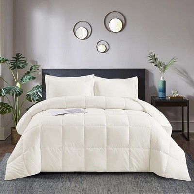 Luxurious Down Alternative Comforter Set in White - King Size 108