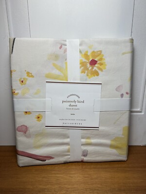 Pottery Barn Painterly Bird Twin Duvet-image