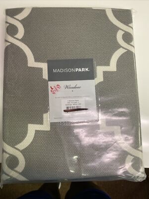 (2) Madison Park Saratoga Grommet Top Curtain Panels - Grey - 50” x 84”-image