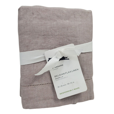 Pottery Barn Belgian Flax Linen STANDARD SHAM SMOKEY QUARTZ Set/2-image