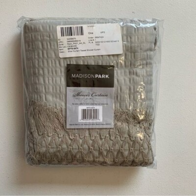 Madison Park Gray Tassel Shower Curtain NEW IN PACKAGE-image