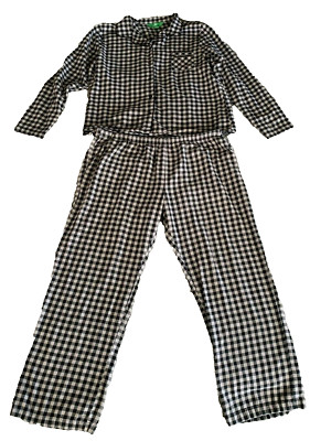 Dip Black and Grey Pajamas, Men's Size XL, Button Down shirt and pants-image