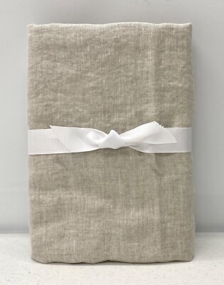 NEW Pottery Barn Belgian Flax Linen Contrast Flange STANDARD Sham~Flax/White-image