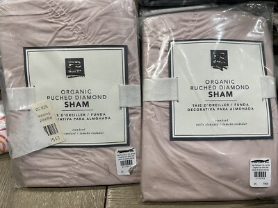 Pottery barn Teen Dorm Ruched Diamond sham standard set of 2 Powdered Blush-image