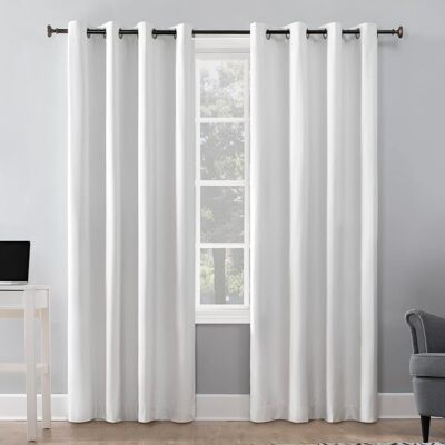 Sun Zero 2-pack Arlo Textured Thermal Insulated Grommet Curtain Panel Pair 40x84-image