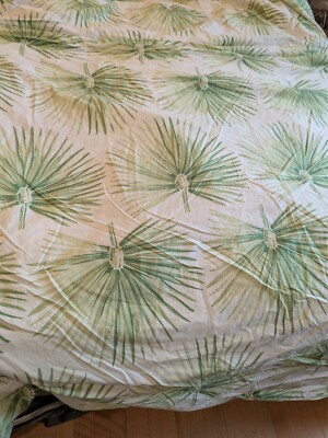 Pottery Barn Green Palm Frond Palmetto King Size Duvet Cover, organic cotton-image