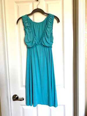 Max Studio  Sleeveless  Ruched Knee  Length  Dress  Blue  Size Small-image