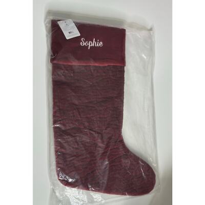 NWT POTTERY BARN Channel Quilted Velvet Stockings SOPHIE-image