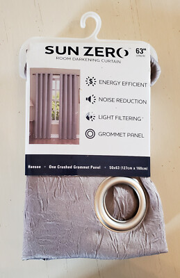 Sun Zero Frost Gray Hanson Crushed Room Darkening Grommet Curtain Panel, 50