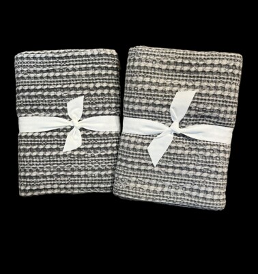 NWOT Pottery Barn 100% Waffle Weave Cotton Honeycomb Euro Sham #4923681~Set of 2-image