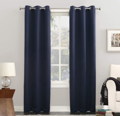 Sun Zero Broderick Blackout Grommet Curtain Panels 52