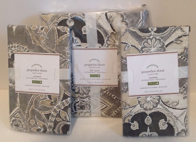 Pottery Barn JACQUELYN Full/Queen Duvet & 2 Standard Shams ~ New with Tags-image