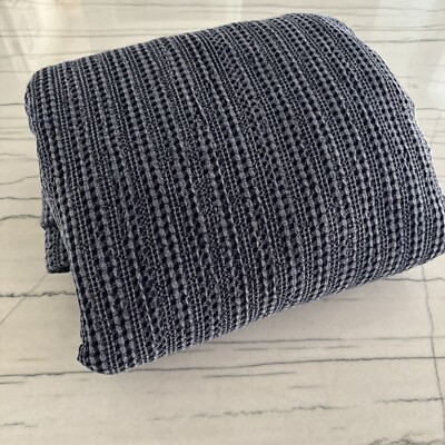 Pottery Barn Honeycomb Cotton King Duvet Cover  Midnight Blue 5367169-image