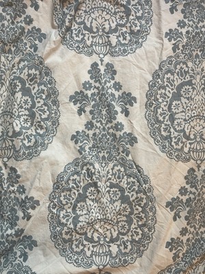 POTTERY BARN Lucianna Medallion Duvet Cover Full Queen Damask Floral Blue-image