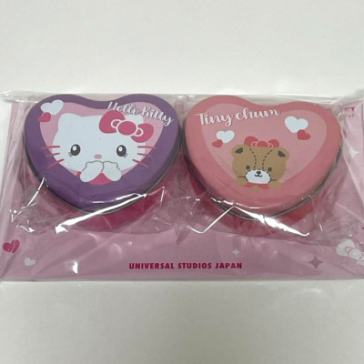 USJ Hello Kitty Notepad Set of 2 Heart-Shaped Can Universal Studios Kawaii Japan-image