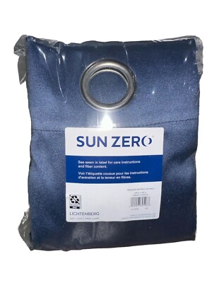 Sun Zero Grommet Top Curtain Panel Pair 104'' x 96'' NAVY BLUE. Brand New-image