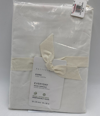 Pottery Barn Everyday Percale Sham White Euro #G404C-image