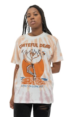 Grateful Dead T Shirt Sugar Magnolia Band Logo new Official Unisex Dip Dye White-image