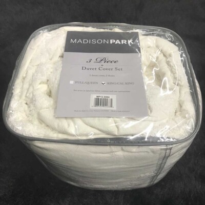 Madison Park Pacey 3-Piece King/Cali King Duvet Cover Set in White MP12-5992-image