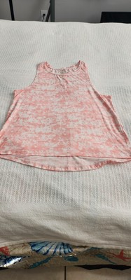 Dip tank top XL high low coral and white tank top scoup neck-image