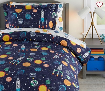 Pottery Barn Kids Solar System Glow-in-the-Dark Shams (2) Organic Cotton -image