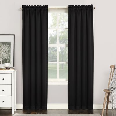 Sun Zero Easton Energy Saving Blackout Rod Pocket Curtain Panel 40