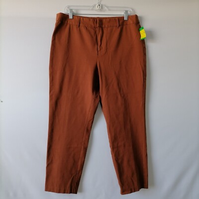 NWT Dip Womens Brown Flat Front High Rise Straight Leg Ankle Pant Size 16-image