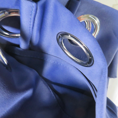 Blackout Drapery Darker Blue Silver Grommet Thermal 2 Panels 42