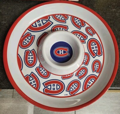 Nice Montreal Canadiens Snack Chip & Dip Tray, Round & Large 14