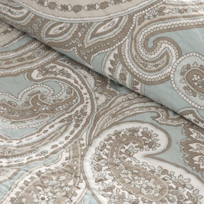 Pure Ronan 100% Cotton Quilt Set - Casual Paisley Design, All Season, Lightweigh-image