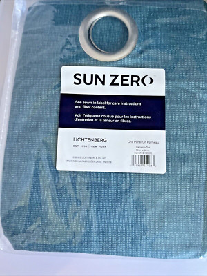 Sun Zero 100% Blackout Cameron / Teal Curtain Panel Pair 100