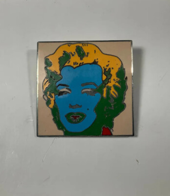 Vintage ACME Studio ANDY WARHOL “Marilyn - Green” Cloisonné Enamel Brooch NEW-image