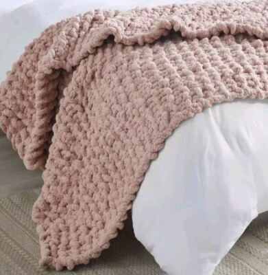 Madison Park Chenille Chunky Knit Throw 50x60 Blush-image