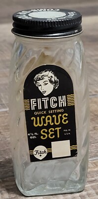 Vtg FITCH QUICK Wave Set Original Special EXTRA LARGE COMB DIP TOP PAPER LABEL-image