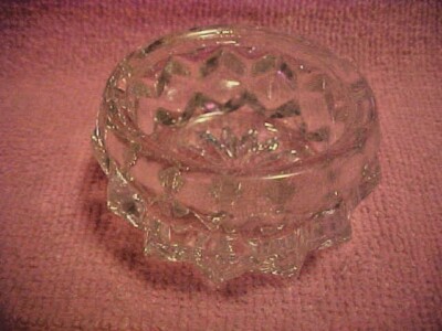 LARGER,Vintage Pressed Glass Salt Cellars Open Salt Holder, Large Glass Salt Dip-image