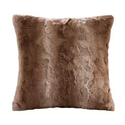 Madison Park Zuri Faux Fur Square Pillow in Tan Finish MP30-1913-image